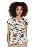 t-shirt with print Only Onlvic Ss Aop Top Noos Wvn - Camiseta, Mujer, Blanco (Cloud Dancer/AOP:BOTANICAL), 40