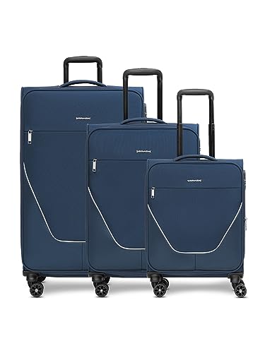 Stratic Koffer-Set 3-teilig für Damen und Herren | Reise-Trolleys 51 x 31 x 76 cm aus hochwertigem, flexiblem Polyester Material | Erweiterbar & Teleskopgriff| taska Serie