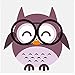 ZLFC Lot de 3 autocollants de voiture en PVC avec motif hibou portant des lunettes 13,5 x 13 cm