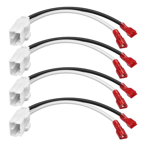 MEIRIYFA 72-6514 Lot de 4 câbles de haut-parleur pour Jeep Dodge Chrysler - Adaptateur de porte avant et arrière