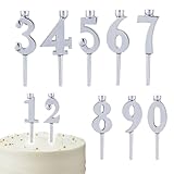 JIEBWCHA 10 Piezas Portavelas Reutilizables para Tartas De Cumpleaños 10x4cm Porta Velas Cumpleaños En Numeros De Acero Inoxidable, VelasCumpleaños Numeros 0 Al 9 ería Casera Anfitrión