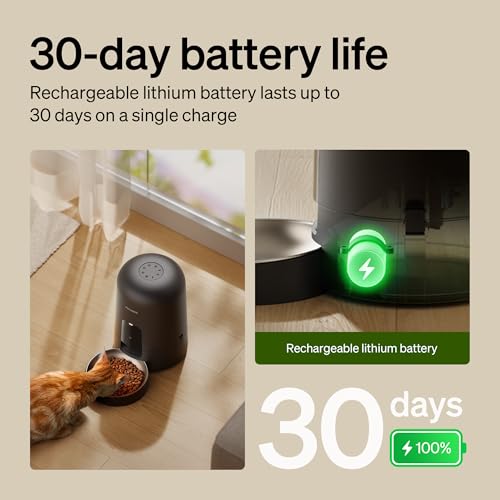 PETLIBRO Automatic Cat Feeder, Wi-Fi Rechargeable Cats Food Dispenser Battery-Operated with 30-Day Life, AIR 2.4G Wi-Fi Timed Pet Feeder for Cats & Dogs, 2L Auto Cat Feeder, Black - Image 4