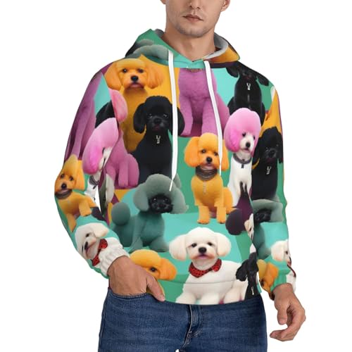 Sweat à capuche unisexe avec poche finitions haut de gamme motif caniches