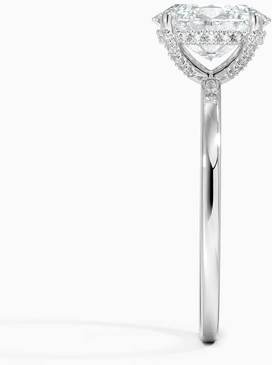 1-3.0 Carat Oval Moissanite Solitaire Hidden Halo Engagement Ring with Accents Lab Created Diamond In 14k White Yellow Rose Gold For Women,D-VVS1 Promise