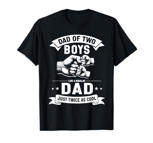 Vater von zwei Jungen wie ein normaler Vater, einfach cooler Vatertag T-Shirt