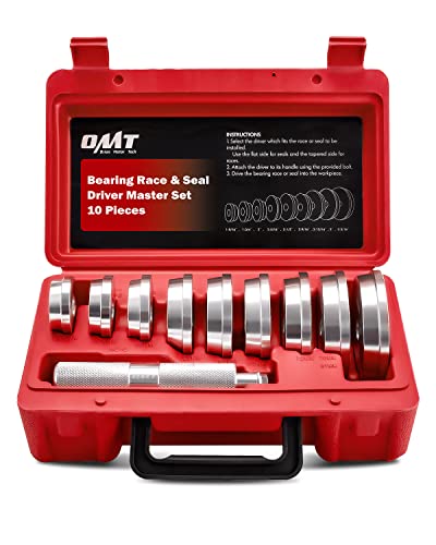 Orion Motor Tech Bearing Press Kit, 10pc Bearing Race and Seal Driver Set with Seal Driver and 9 Bearing Adapters, Seal Installer Bearing Driver Kit for Bearing Installation
