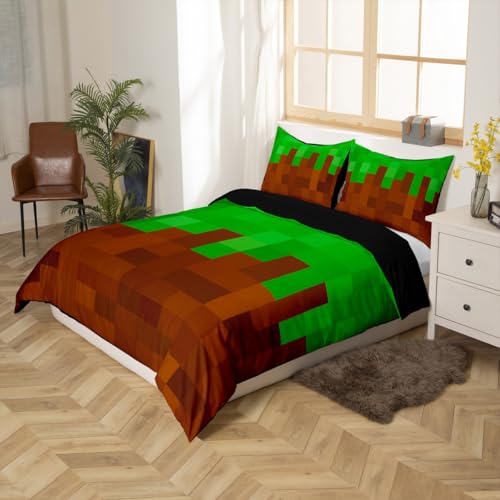 Housse de couette pixel douce pour enfant parure lit simple microfibre facile à laver - 4