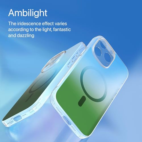 Image of eller sante Maven MagPro Back Cover Case for iPhone 15 Pro Scratch Resistant Slim Fit Protective Design Military-Grade Protection Compatible with Mag-Safe Wireless Charging - Green