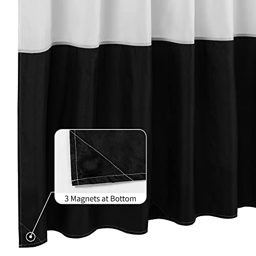 Image of ALYVIA SPRING Waterproof Fabric Shower Curtain or Liner Black /White, 72x72