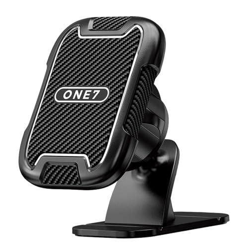 Image of ONE 7 Magnetic Car Phone Holder for Dashboard | Strong Magnetic Mobile Mount | 360 Rotating Car Phone Stand | One Hand Operation | Universal Smartphone Holder | Carbon Fiber Finish | ON ST-34