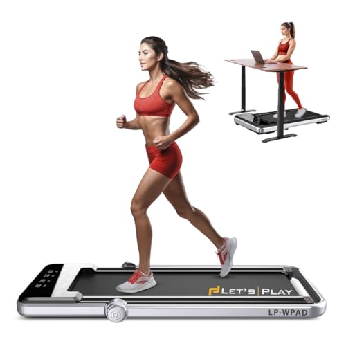 Let's Play Walking Pad Treadmill for Home Foldable 4.5HP Peak DC Motor - Foldable Under Desk Running Machine, 12km/hr max Speed, 120kg Capacity (1 Year Warranty)