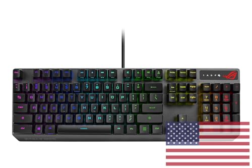 ASUS ROG Strix Scope RX Gaming Mechanical Keyboard, Red Optical Switches, USB 2.0 Passthrough, 2X Wider Ctrl Key, Aura Sync, Armoury Crate RGB Lighting, Black