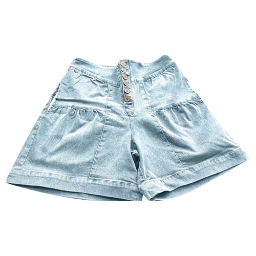 Short en jean avec volants de qualité supérieure, coupe fluide et finitions soignées - 2