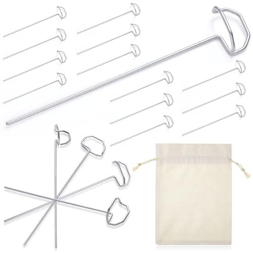 Image of Shimeyao 24 Pack 6 inch Archery Target Pins with Loop Handle Heavy Duty Stainless Steel for Thickened Bow Foam Straw Archery Targets for Backyard, Garden Landscape Staples, Range Hunting Practice