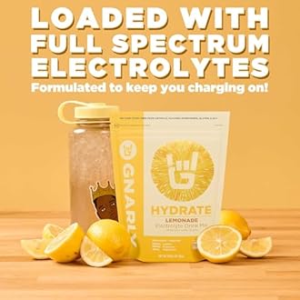 Gnarly Nutrition Hydrate Electrolyte Powder – Lemonade Exercise Hydration Drink Mix – NSF Sport Certified – Electrolyte Solution, Performance & Recovery – Lemonade, 14.10 oz