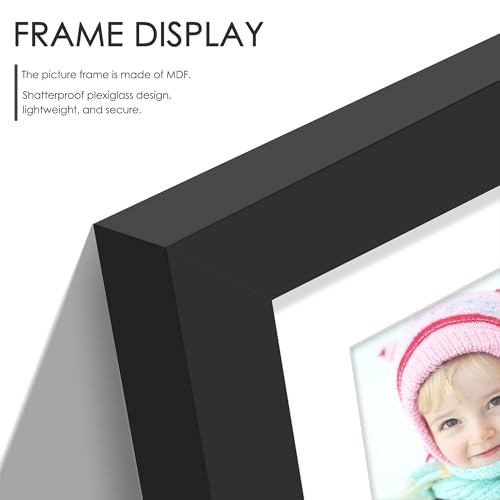 Image of DUENPY 2-Pack 12x16 Picture Frames, 5x7 Collage Picture Frame, Displays Four 5x7 inch Photos, or 12x16 (Without Mat) for Available Horizontal Wall Mounting Display and Vertical, Black