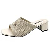 Frühling und Sommer Mid Heel Frauen Sandalen und Hausschuhe fliegen gewebte atmungsaktive Mode Hausschuhe Schuhe Damen Elegant Mit Absatz