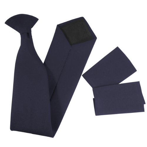 Cravate à clip de 25 pouces bleu marine idéale pour le costume de travail