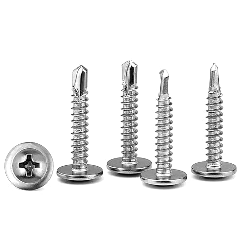 GGXZHT Juego de 110 Tornillos Roscachapas, Tornillos Autotaladrantes, Tornillos Autorroscantes Para Chapa Autotaladrante Antióxido M4.2 x 25 mm