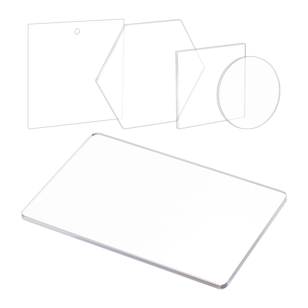 BENECREAT 5 Style Acrylic Stamp Blocks, Clear Stamping Tools Decorative Stamps Blocks for DIY Scrapbooking Crafts Card Making