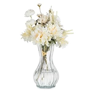 Glasseam Große Vase Glas für Home: Elegante Vasen Deko für Wohnzimmer Esstisch Küche Fenster Tischdeko – Aesthetic Blumenvase Modern Glasvase Klar für Blumen Blumensträuße Trockenblumen Tulips
