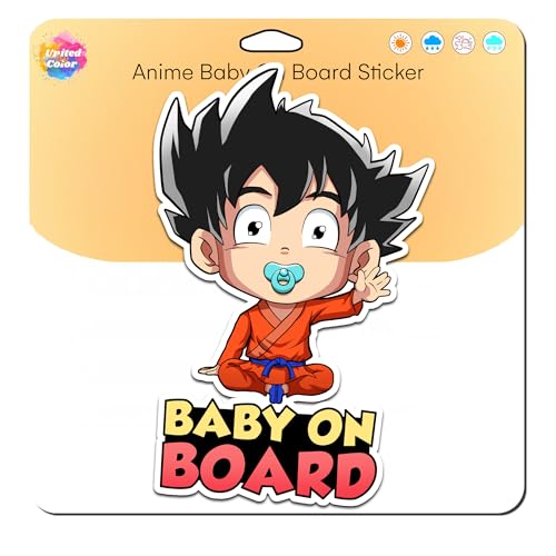 Image of United by Color Anime Baby on Board Sticker for Cars - Baby Signs for Car SUV Trucks Vans RVs Large 7 Inches