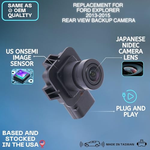 Image of Backup Camera for 2013-2015 Ford Explorer | Replaces OE part EB5Z-19G490-A DB5Z-19G490-A EB5T-19G490-AA, reverse assist backup monitor high definition hd video sensor