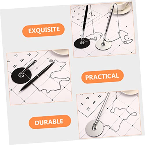 Stylo à signature fixe de table en métal 2pcs écriture fluide - 4
