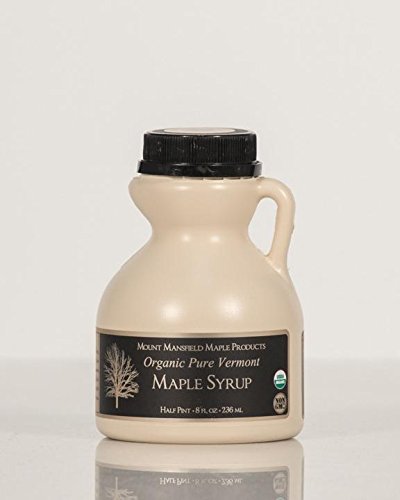 Mansfield Maple Certified Organic Pure Vermont Maple Syrup in Plastic Jug Dark Robust (Vermont B) Half Pint