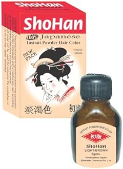 ShoHan Japanese Light Brown Hair Dye - MINIMUM BUY 6PC - 40+ Days Instant Colour Touch Up - Permanent Colour for Women - Powder For Men - Dye For Women Ammonia Free Safe Colour - Light Brown - Black Henna Powder Organic For Gray Concealer- Began Hair Color - Black Henna - Pack Of 1 (6g)