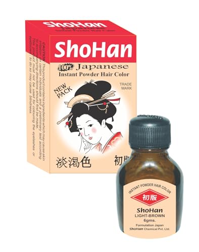 ShoHan Japanese Light Brown Hair Dye - MINIMUM BUY 6PC - 40+ Days Instant Colour Touch Up - Permanent Colour for Women - Powder For Men - Dye For Women Ammonia Free Safe Colour - Light Brown - Black Henna Powder Organic For Gray Concealer- Began Hair Color - Black Henna - Pack Of 1 (6g)