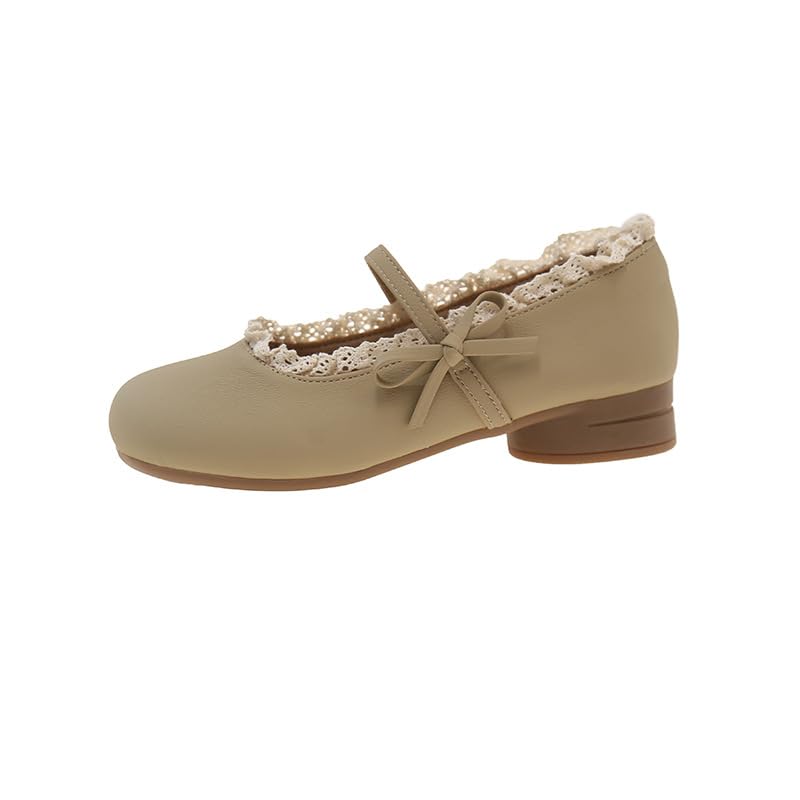 French low-heeled Mary Jane single shoes women's 2025 new spring, summer and autumn with skirts, shallow beanie small leather shoes women