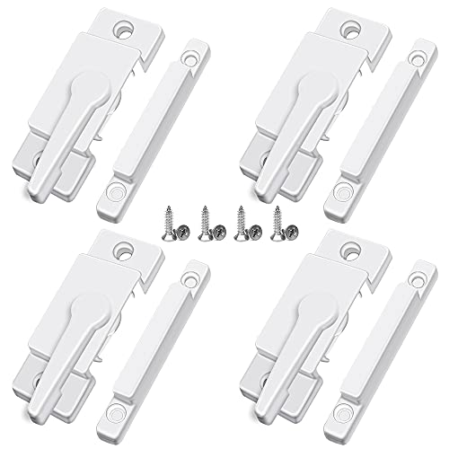 Metal Locks for Windows and Doors Window Sash Locks White ZUONAI 4 Pack Vinyl Window Sash Locks for...