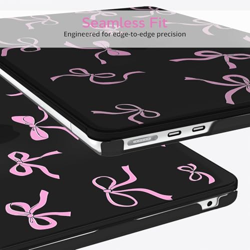 Image of B BELK for MacBook Air 15 inch Case M5 /M4 /M3 /M2 /M1 2026 2025 2024 2023 | Pattern Sturdy Protective Plastic Hard Shell Case & Keyboard Cover & Screen Protector, Model A3448 A3241 A3114 A2941,Pink Bow