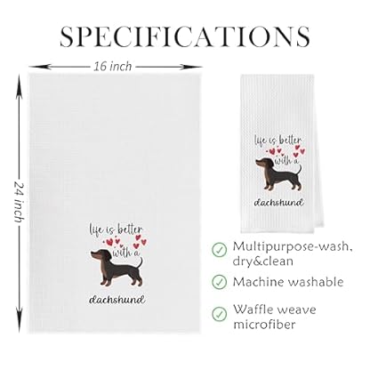 Gqtt Geschirrtücher mit Dackel-Geschenken – Wiener Hunde-Küchentücher, Dackel-Liebhaber, Geschirrtuch, 4er-Set – Bild 6