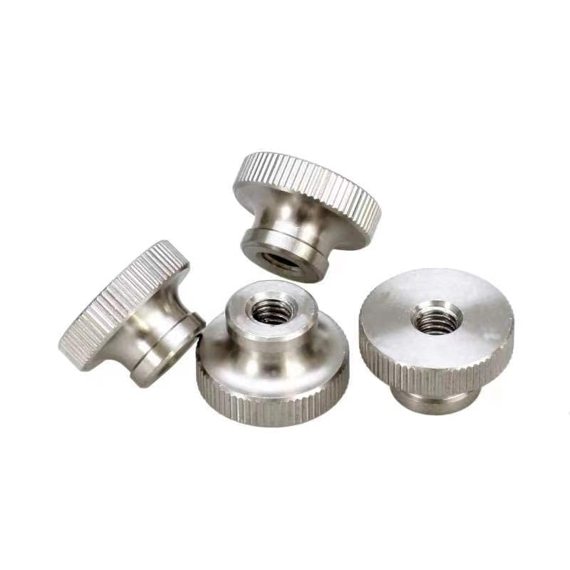 M2 Knurled Thumb Nuts High Type, Alloy Steel, Nickel, 50 Pieces, Silver