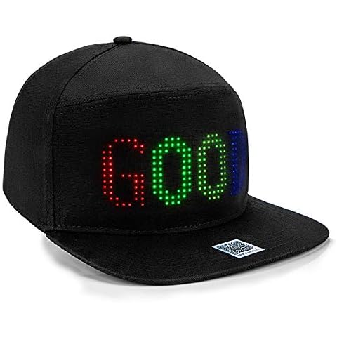 Leadleds DIY LED Hats for Men Women APP Controlled Display Signs LED Caps Baseball Hip Hop Street Dance Party Parade Sunscreen Hiking Night Running Fishing Cover