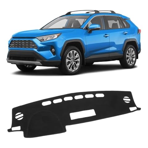 KUST Car Dashboard Cover Mat for Toyota RAV4 2013-2018 Left Hand Driving Non-Slip Center Console Dash Cover Interior for Toyota RAV4 Accessories Custom Fit Dash Mat Sunshade Windshield Glare Black Cover