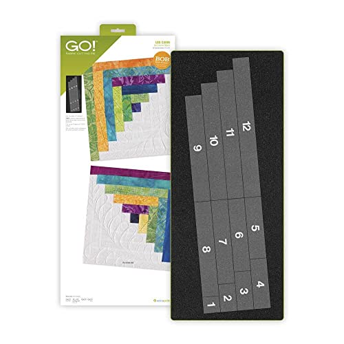 Accuquilt GO! Fabric Cutting Dies-Log Cabin 12 in. Finished by Leslie Main,Black