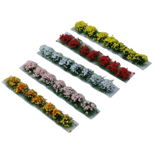 Reccisokz 5 pièces Herbe miniature pour maquette Touffes de Fleurs d'herbe Bricolage Miniature Groupe de Auto-adhésif Groupes de Végétation d'herbe pour Décoration de Micro Paysage