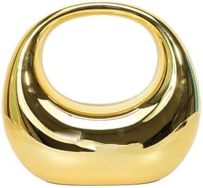 Women's Gold Acrylic Moon Shape Evening Clutch Purse Fashion Y2K Mirror Hobo Handbag for prom Party