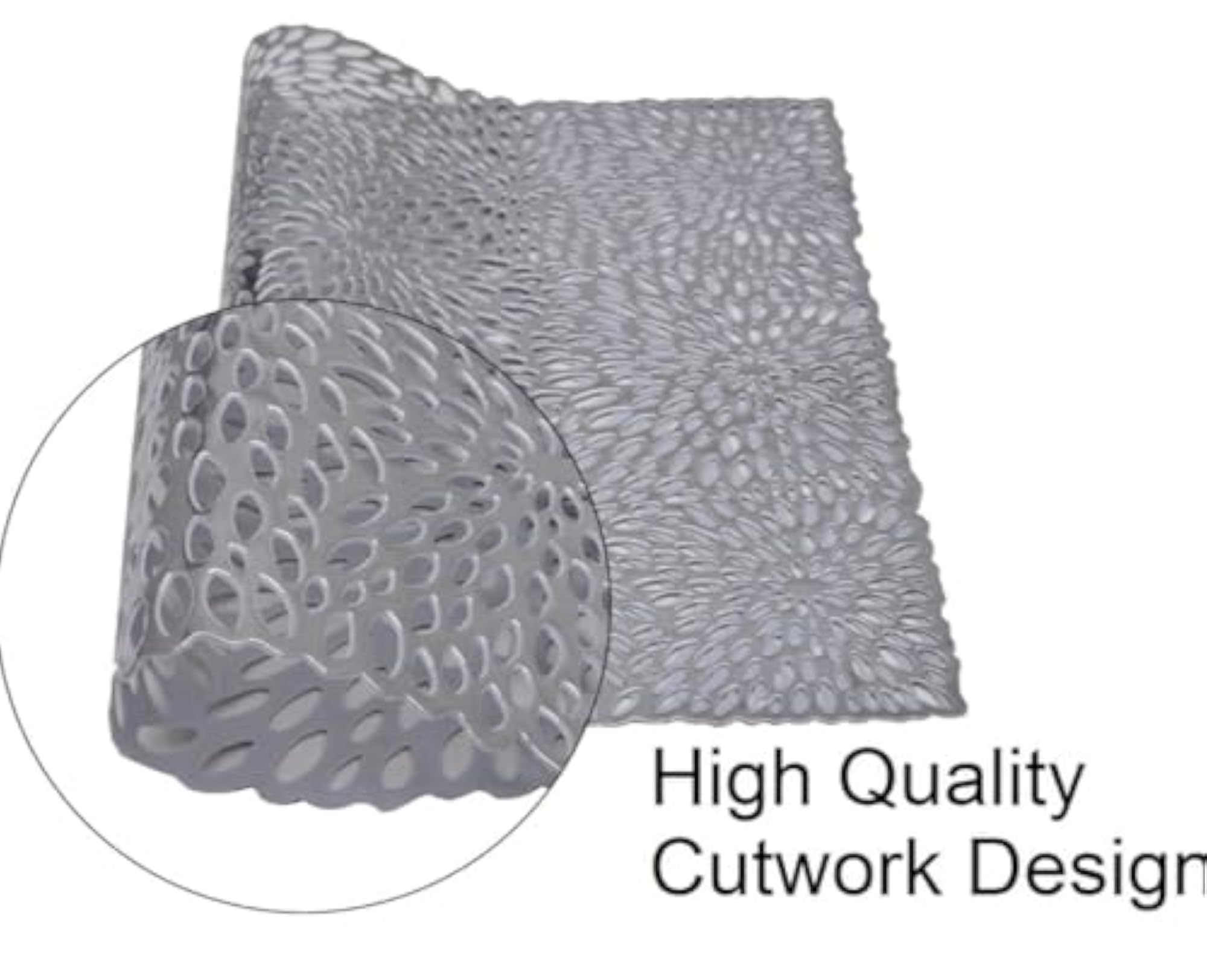 Pack of 6 Glossy Rectangle NET Table Placemats with Rubber Bottom