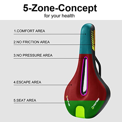 Foir Universal Fit Relax Bike Saddle,One-Plug Install, Bicycle Saddle Memory Foam Padded Soft Bike Cushion,Cyclmotor Saddles, Mountain Bike Seats (Green) #TOP3