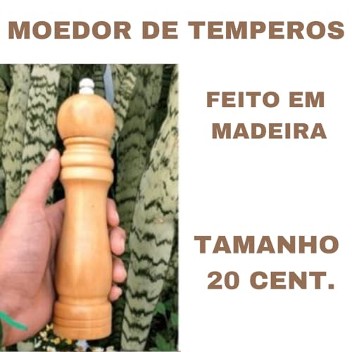 2 Trituradores De Madeira 20 CM MOEDOR DE PIMENTA E SAL GRANDE Com Lâmina De Cerâmica Top COZINHA CH