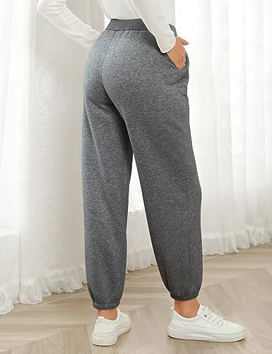 TOMEEK Joggingbroek voor dames, trainingsbroek voor dames, met sherpa fleece gevoerde joggingbroek, warme winter, trekkoord, thermische joggingbroek met zakken - Afbeelding 4