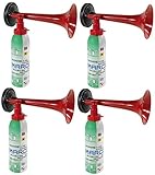 Mit ihren 120 db geeignet als Gefahrenmelder,Hilferuf und Notsignal z.B für Baustellen-und Gefahrgutsicherung. Das nicht brennbare Druckgas in der Fanfare erfüllt die neuste F-Gas Verordnung der EU (517/2014)ab dem 01.01.2015. Es macht es so zu einer klimafreundlichen Alternative mit alles daraus folgenden Erlaubnisse. Die Füllung der Flasche erlaubt nach Angaben des Herstellers ca. 250 Signale. Diese Zahl wurde uns vom hersteller genannt.