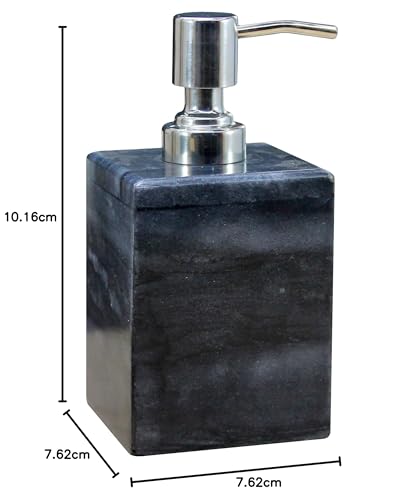 KLEO Marble Soap Dispenser - Made of Natural Marble Stone - Bath Bathroom Accessories Lotion Dispenser (Black) - Image 6 thumbnail
