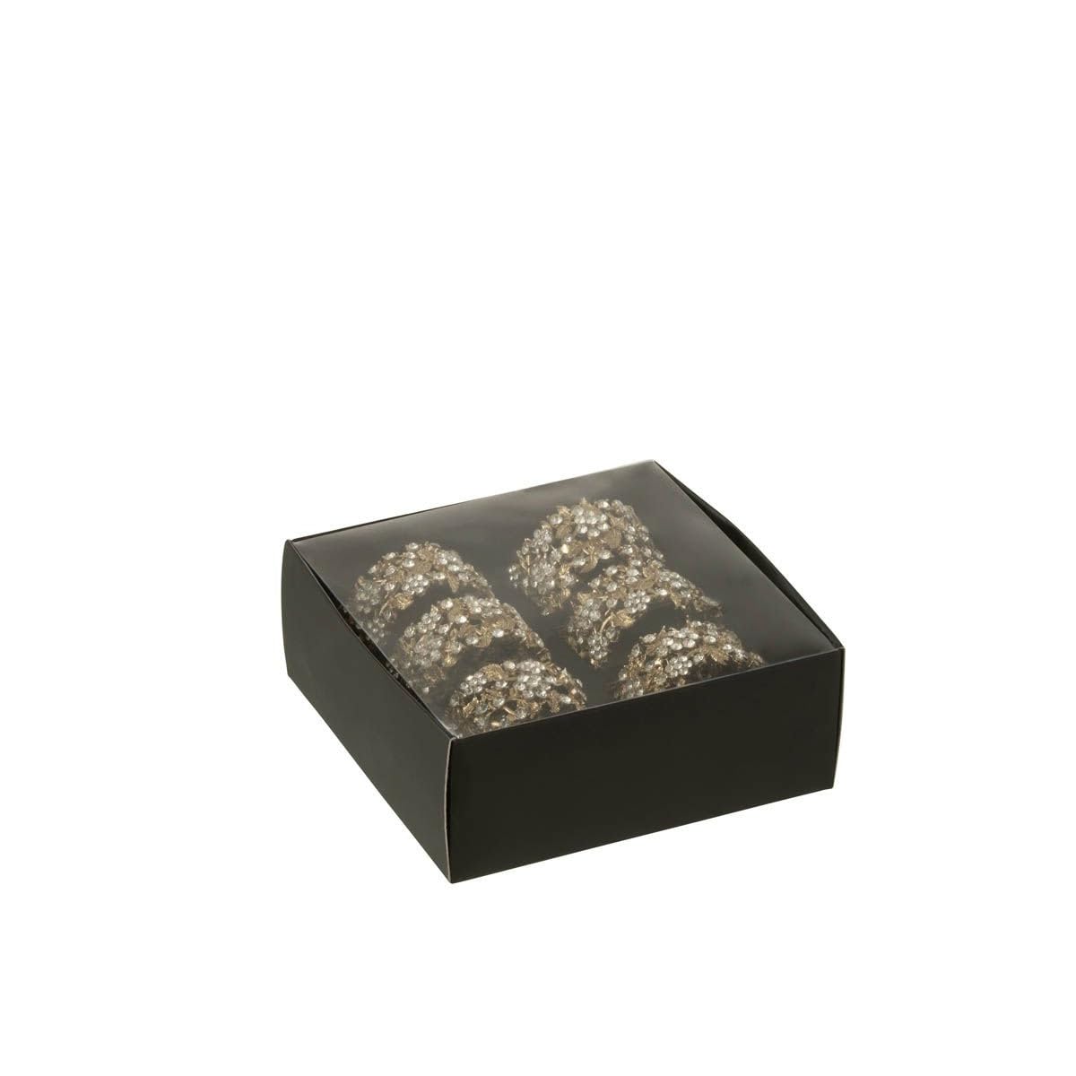 Paris Prix Lot de 6 Ronds de Serviette Vallee 5cm Or