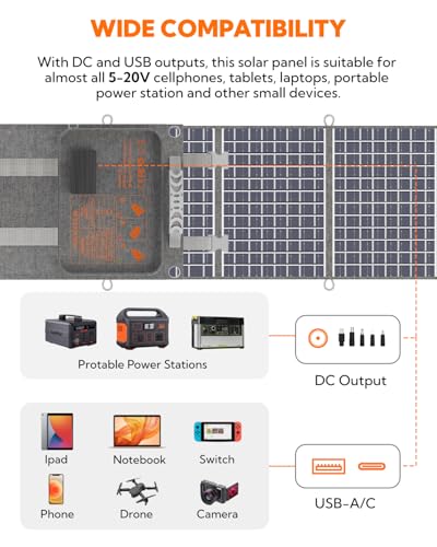 Lumopal LUM SOLAR 60 Portable Solar Panel, Lumopal 60W Foldable Solar Panel Folding Solar Charger thumb #4