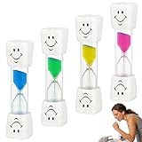 4 Stück Sanduhr Zähneputzen Kinder, Multicolor 3 Minuten Timer für Kinder Zähneputzen, Bunte Eieruhr & Teeuhr für Küche Kochen Backen Bad Spiele und Zeitmanagement